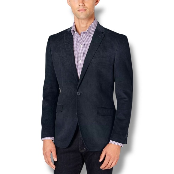 NWT Nautica Brielle Classic Fit Sport Coat Mens 38R Blue Corduroy - $295 MSRP - Picture 1 of 14